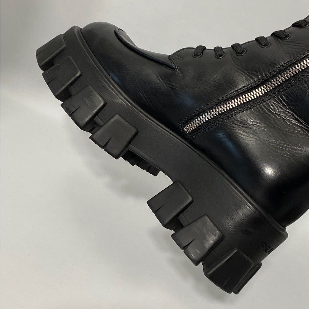 Prada Lug-Sole Tall Leather Combat Boots size 36 - Picture 11 of 15